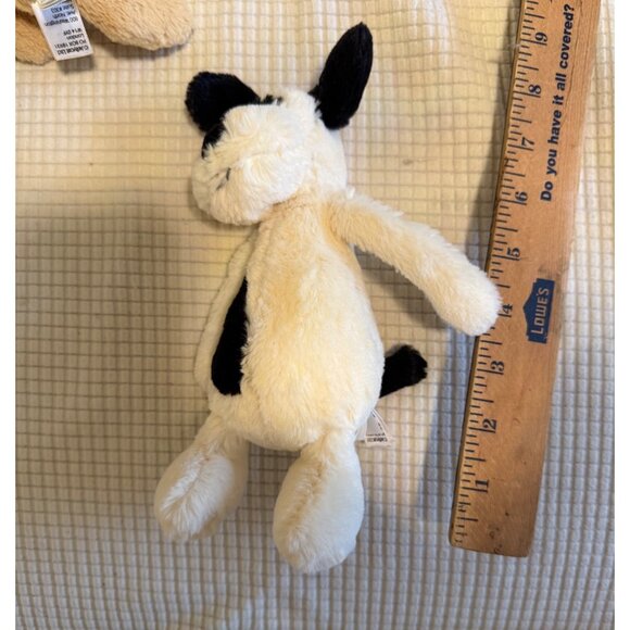 Jellycat London Bashful Puppy Plush& Little Brown Puppy Rattle Lovey Toy Rare - Picture 9 of 10
